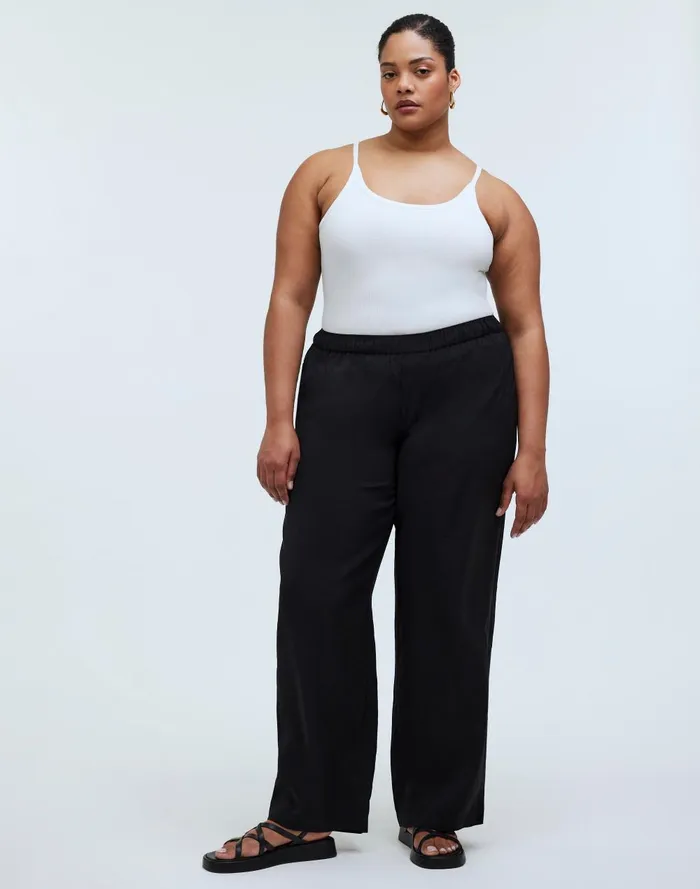 Women Pants Madewell Plus PullOn WideLeg Pants In Softdrape
