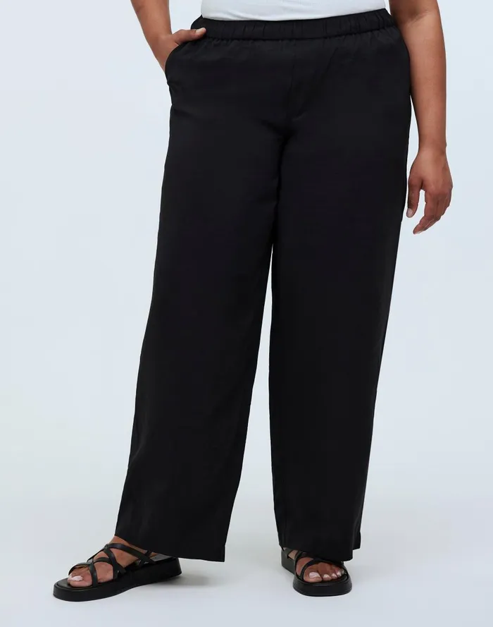 Women Pants Madewell Plus PullOn WideLeg Pants In Softdrape