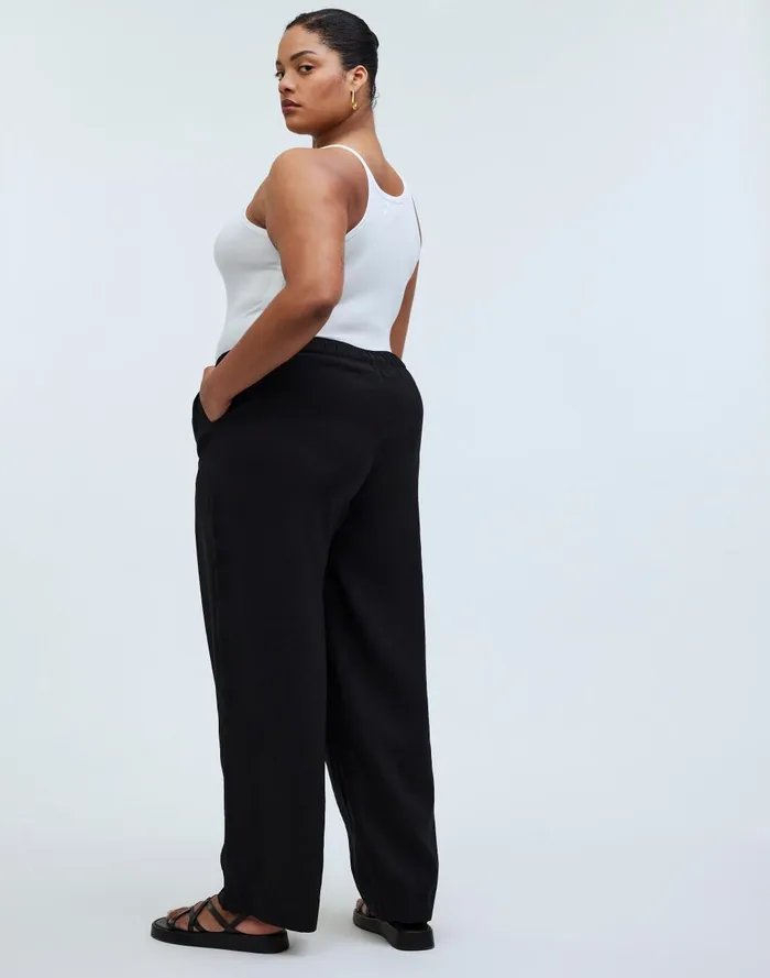 Women Pants Madewell Plus PullOn WideLeg Pants In Softdrape