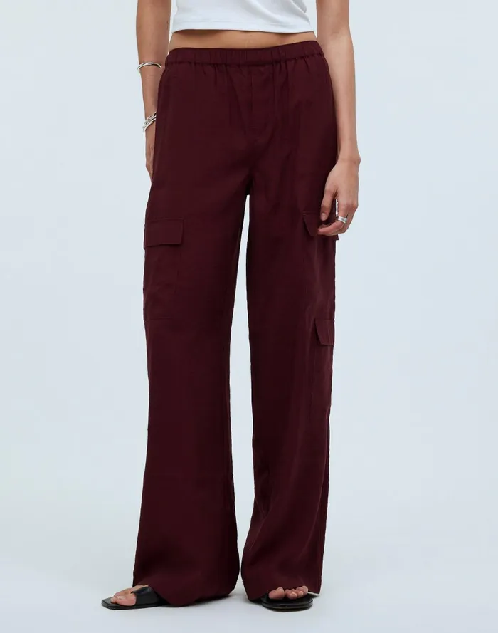 Women Pants Madewell PullOn WideLeg Cargo Pants In Softdrape