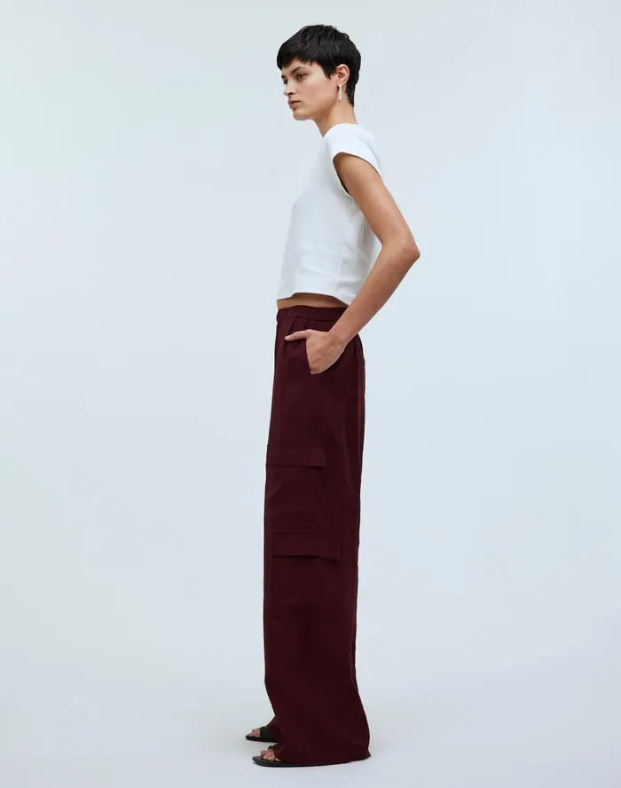 Women Pants Madewell PullOn WideLeg Cargo Pants In Softdrape