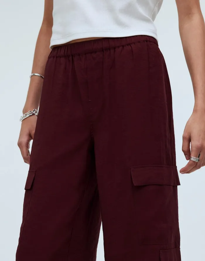 Women Pants Madewell PullOn WideLeg Cargo Pants In Softdrape