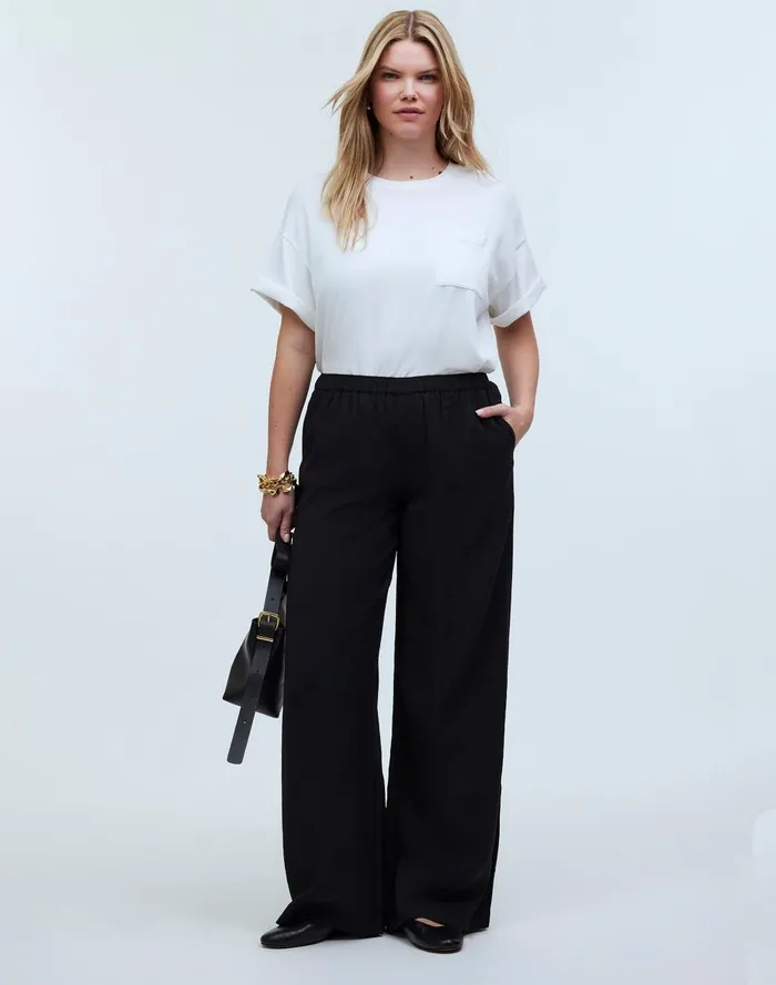 Women Pants Madewell PullOn WideLeg Pants In Softdrape