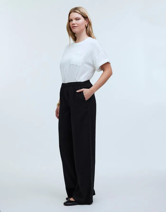Women Pants Madewell PullOn WideLeg Pants In Softdrape