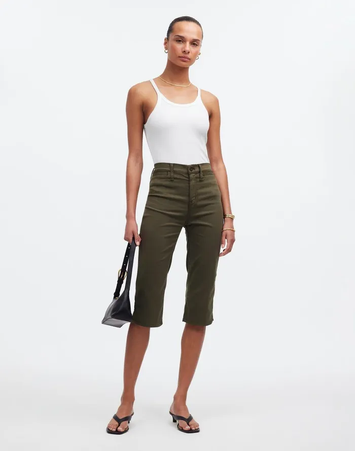 Women Pants Madewell The 03990s Capri Pant In GarmentDyed Sateen