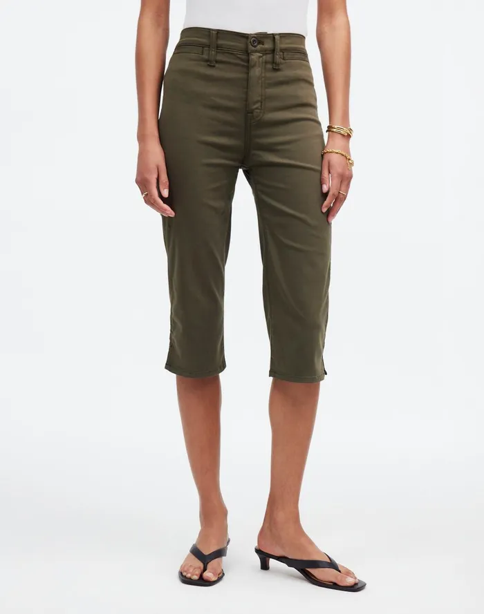 Women Pants Madewell The 03990s Capri Pant In GarmentDyed Sateen