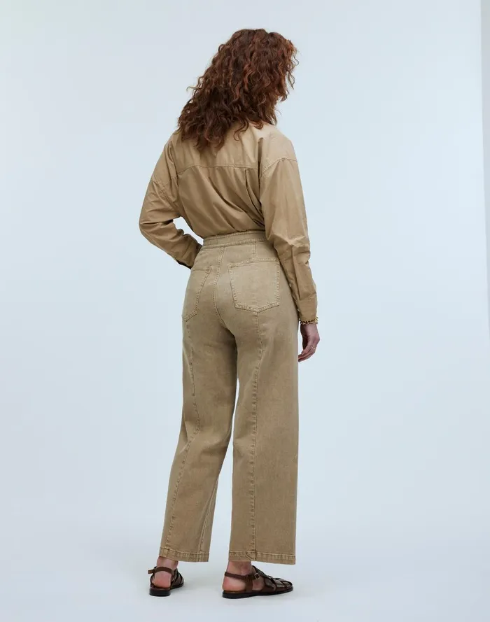 Women Pants Madewell The Curvy Emmett WideLeg Crop Pant Welt Pocket Edition