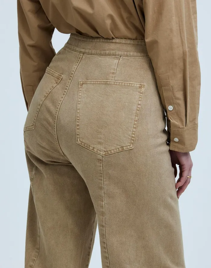 Women Pants Madewell The Curvy Emmett WideLeg Crop Pant Welt Pocket Edition