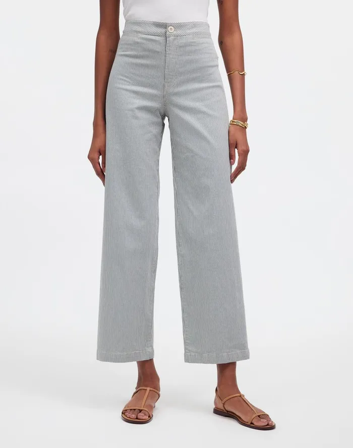 Women Pants Madewell The Emmett WideLeg Crop Pant Welt Pocket Edition