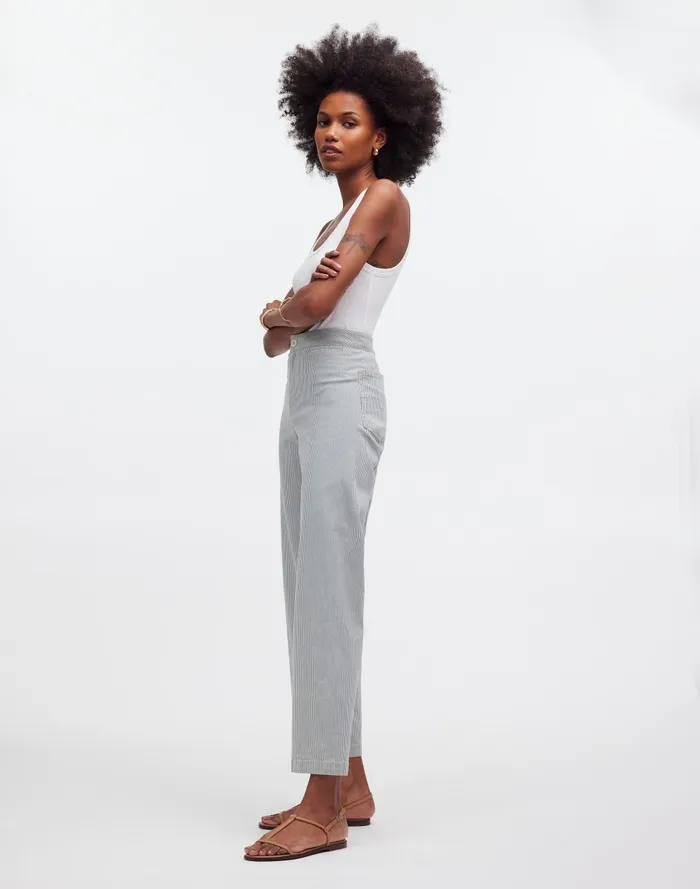 Women Pants Madewell The Emmett WideLeg Crop Pant Welt Pocket Edition