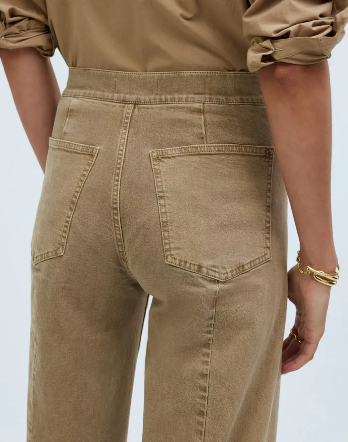 Women Pants Madewell The Emmett WideLeg Crop Pant Welt Pocket Edition