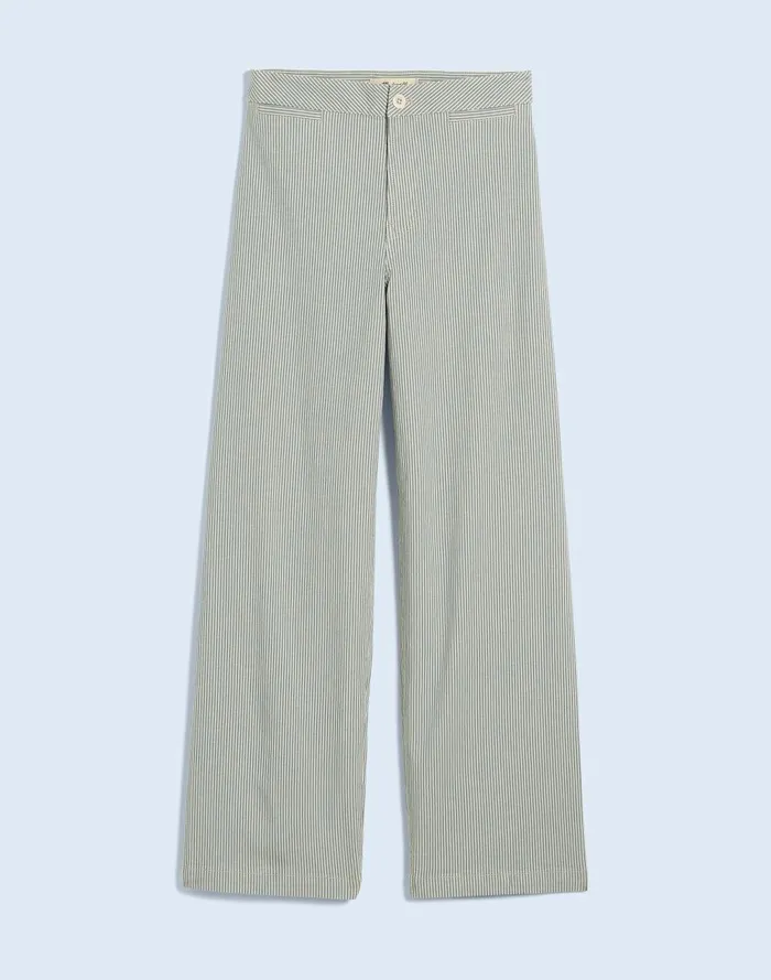 Women Pants Madewell The Emmett WideLeg Crop Pant Welt Pocket Edition