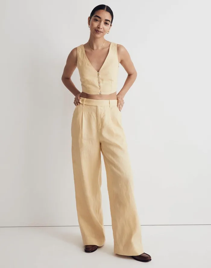 Women Pants Madewell The Harlow WideLeg Pant In 100 Linen