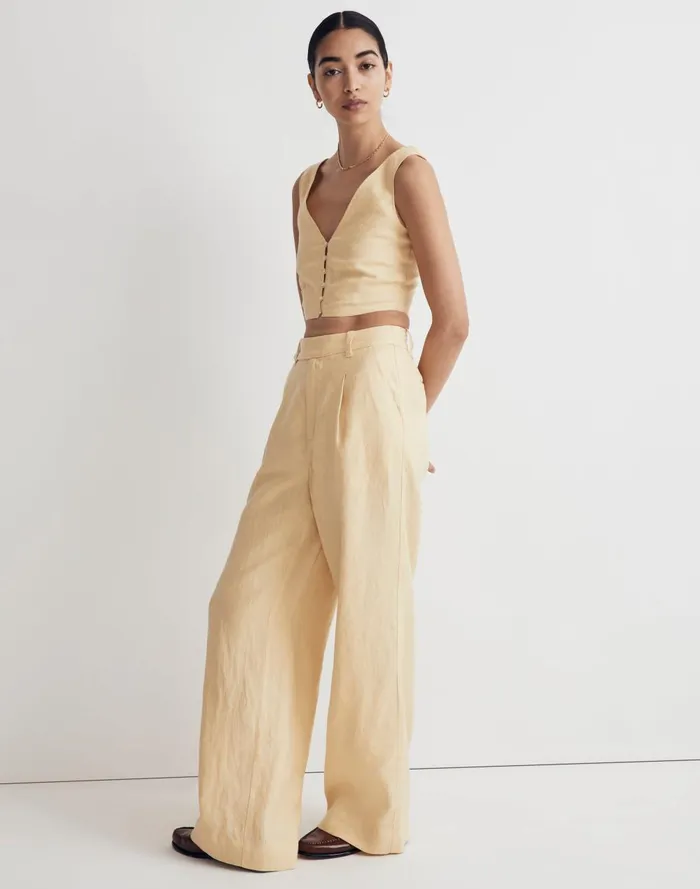 Women Pants Madewell The Harlow WideLeg Pant In 100 Linen