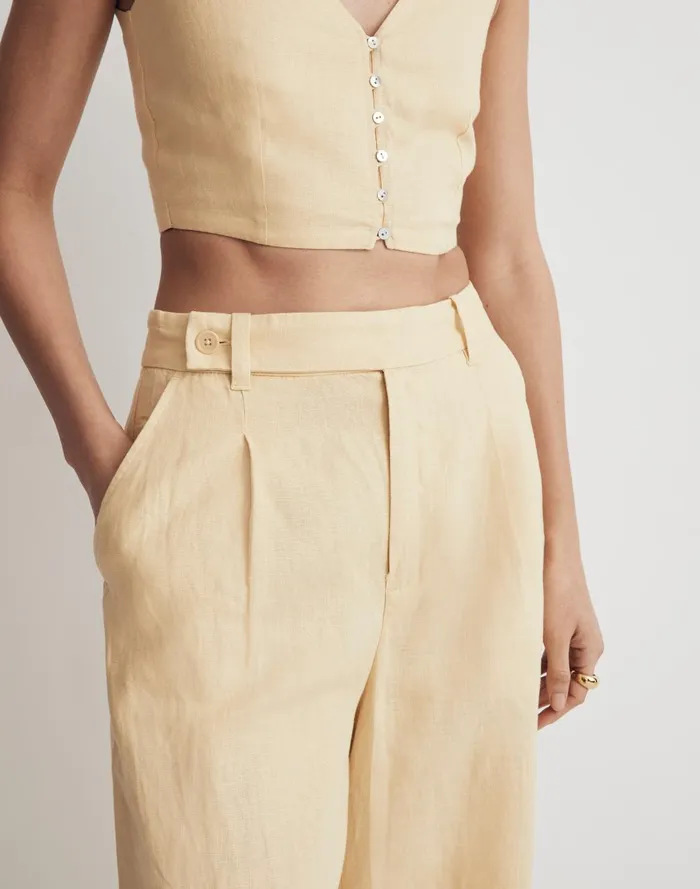 Women Pants Madewell The Harlow WideLeg Pant In 100 Linen