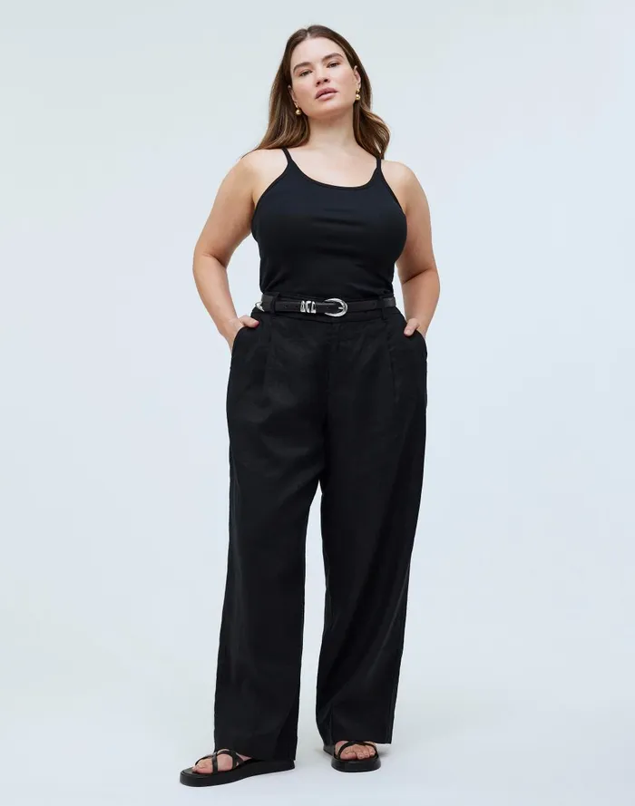 Women Pants Madewell The Plus Harlow WideLeg Pant In 100 Linen