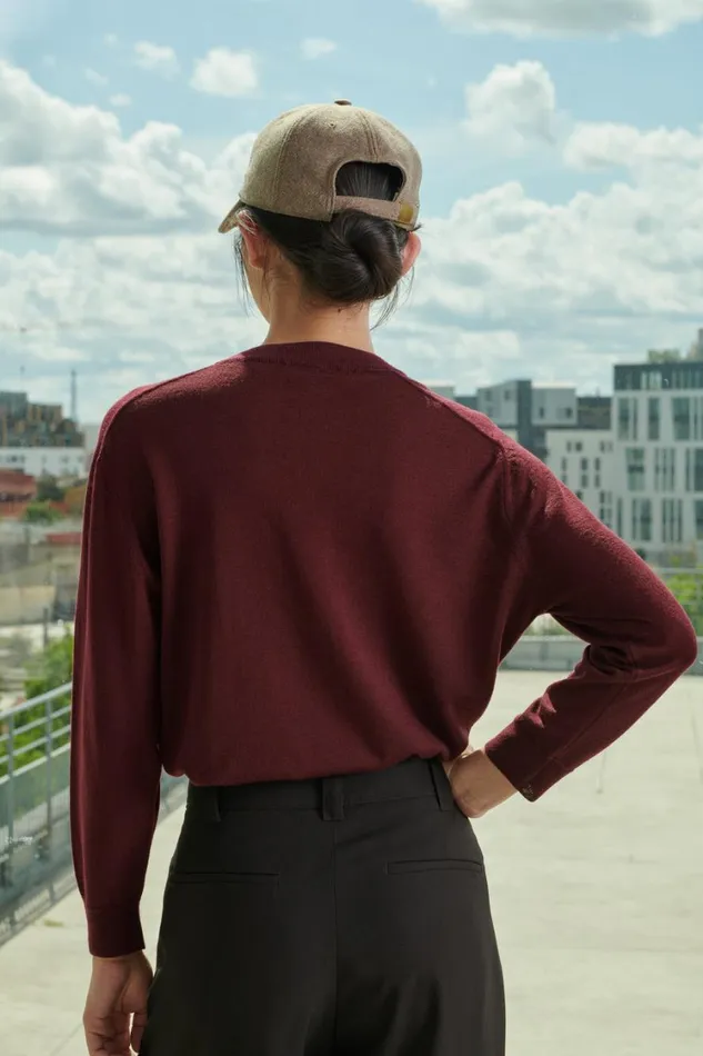 Women PIO JUMPER Plum Soeur Jumpers and Cardigans
