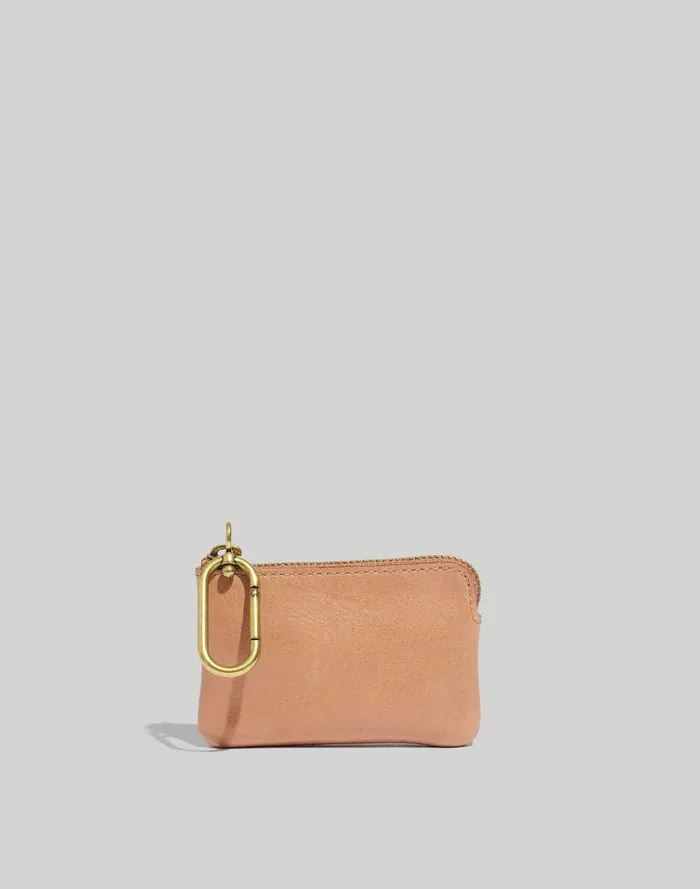 Women Pouches and Wallets Madewell The Leather Carabiner Mini Pouch