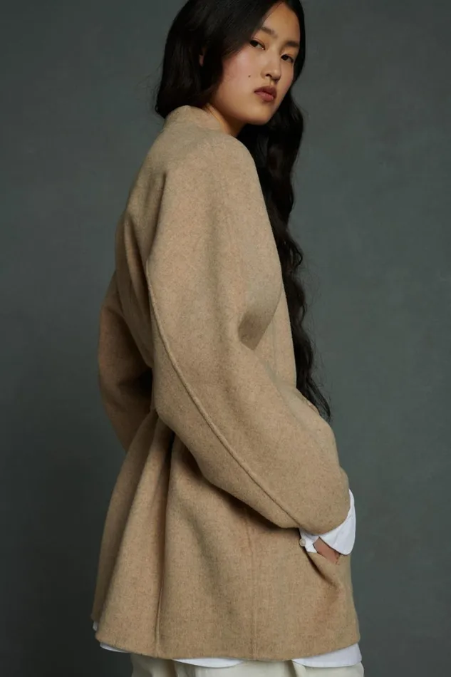 Women PRUSSE COAT Mottled Beige Soeur Jackets and Coats