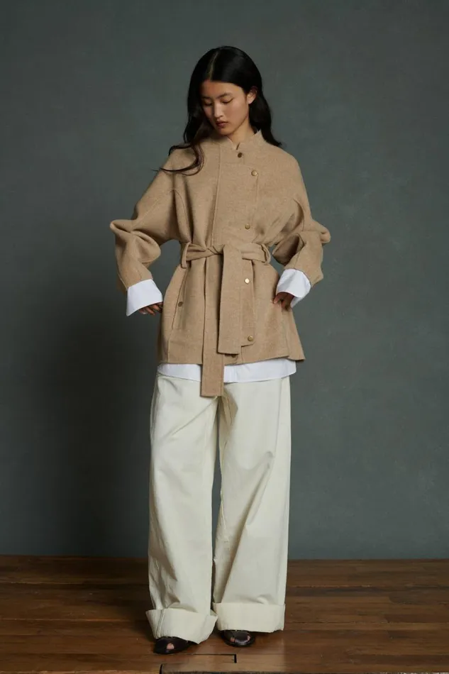 Women PRUSSE COAT Mottled Beige Soeur Jackets and Coats