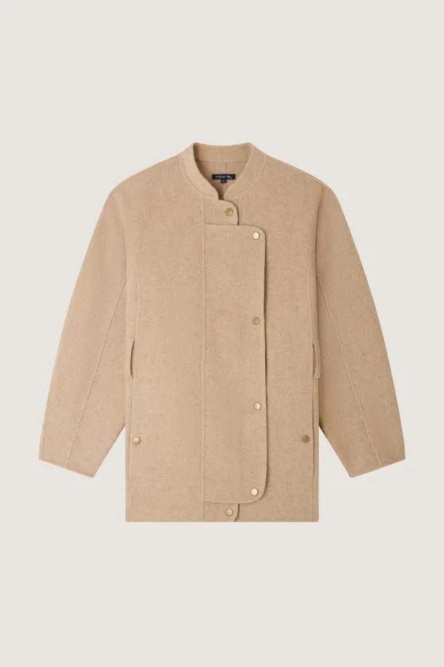 Women PRUSSE COAT Mottled Beige Soeur Jackets and Coats