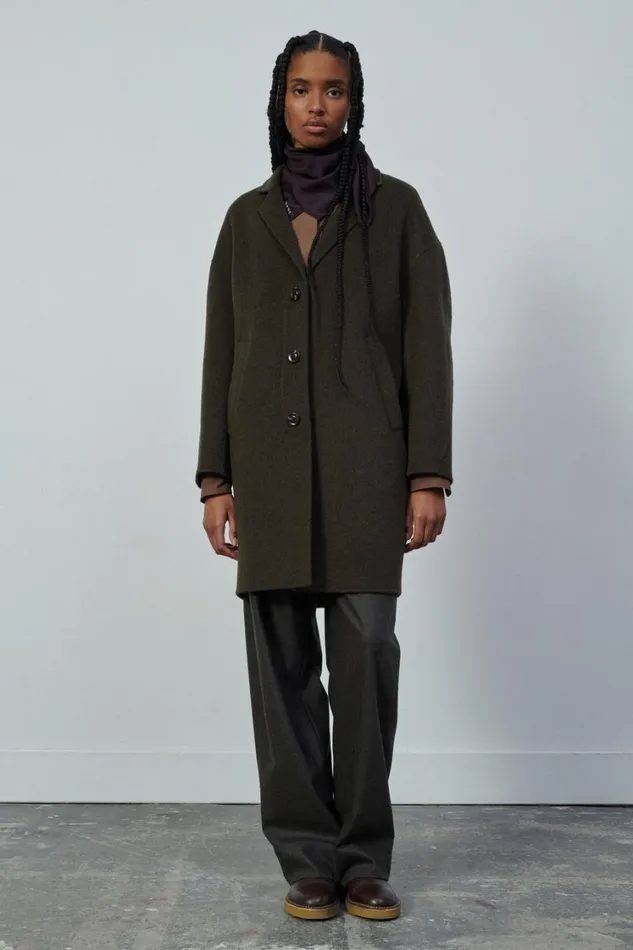 Women ROCHESTER COAT Khaki Mottled Soeur Jackets and Coats