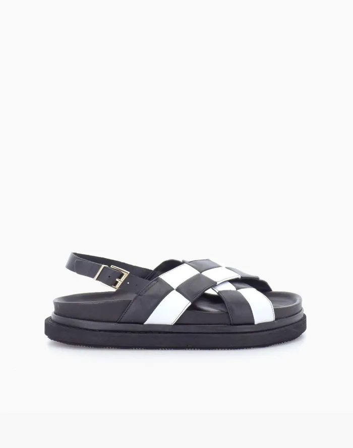 Women Sandals Madewell ALOHAS Marshmallow Scacchi Black and White Sandal