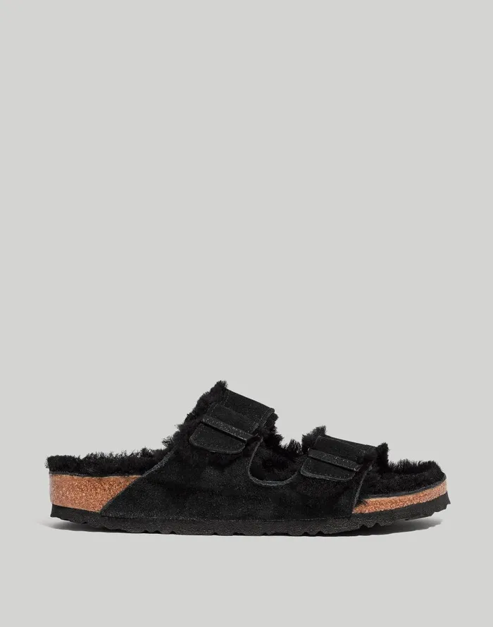 Women Sandals Madewell Birkenstock Suede Arizona Sandals In Shearling