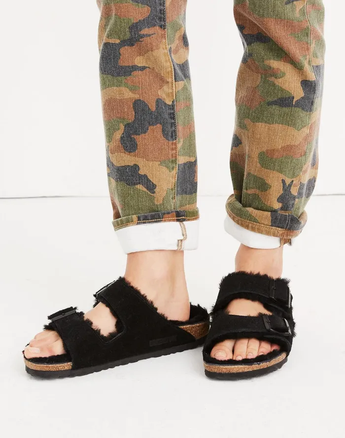 Women Sandals Madewell Birkenstock Suede Arizona Sandals In Shearling