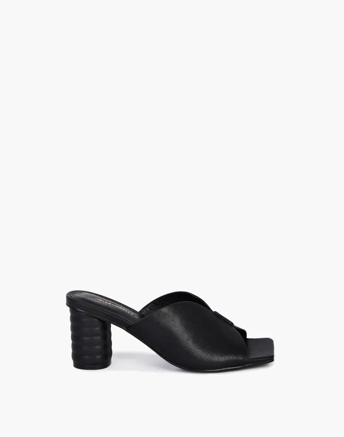Women Sandals Madewell Intentionally Blank Leather Kamika Mules In Black