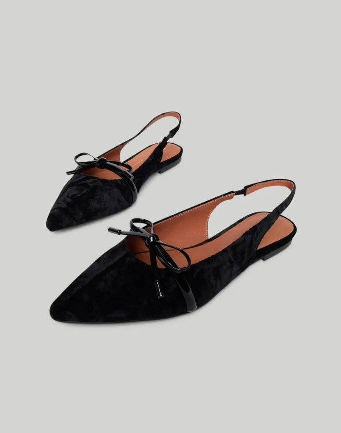 Women Sandals Madewell Intentionally Blank SEVENTH VELVET SLINGBACK FLAT