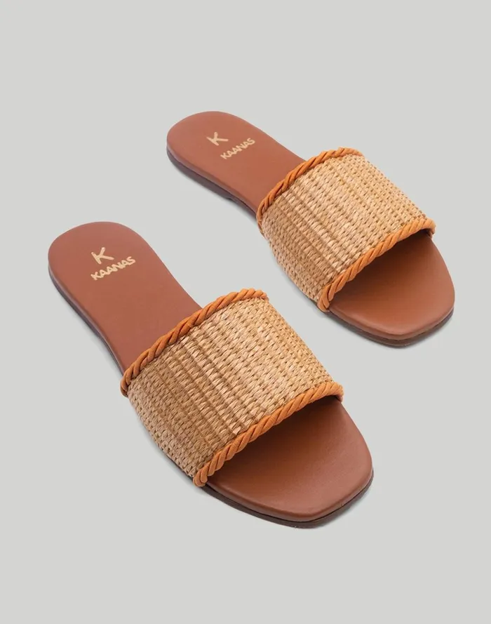 Women Sandals Madewell KAANAS Azurita Basketweave Slides