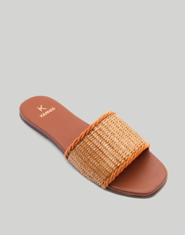 Women Sandals Madewell KAANAS Azurita Basketweave Slides