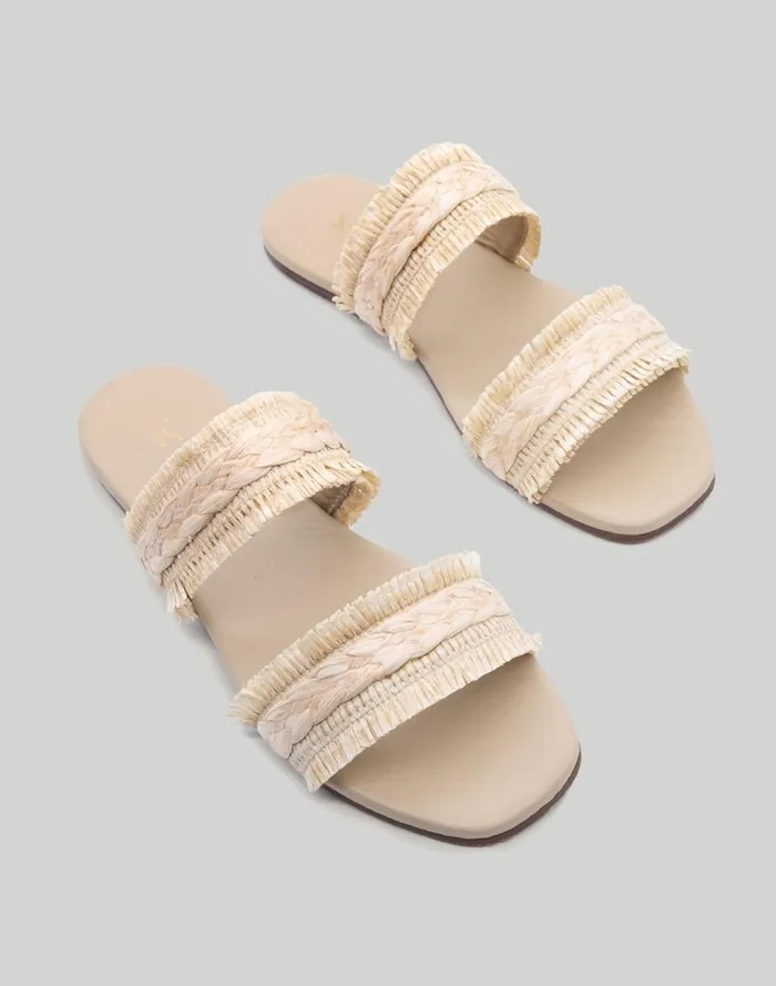 Women Sandals Madewell KAANAS Espinela Frayed DoubleBand Slide Sandals