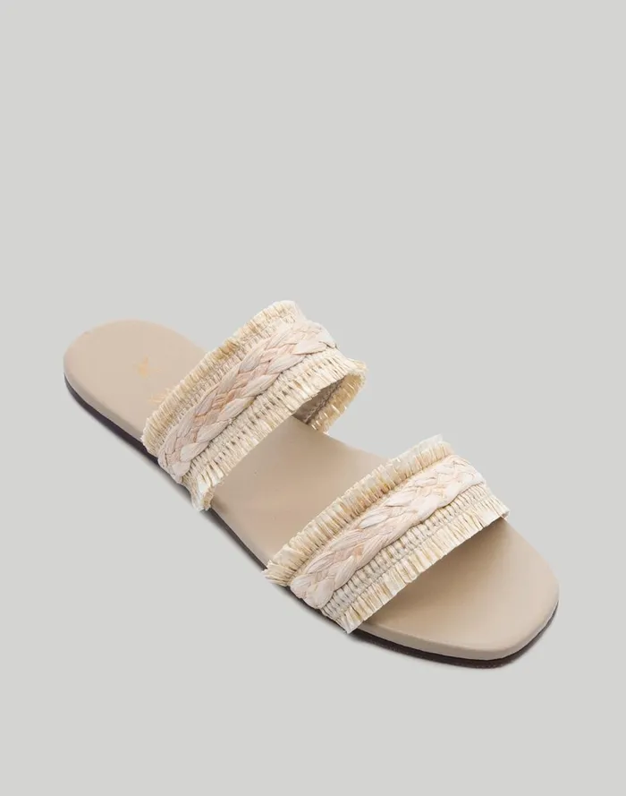 Women Sandals Madewell KAANAS Espinela Frayed DoubleBand Slide Sandals