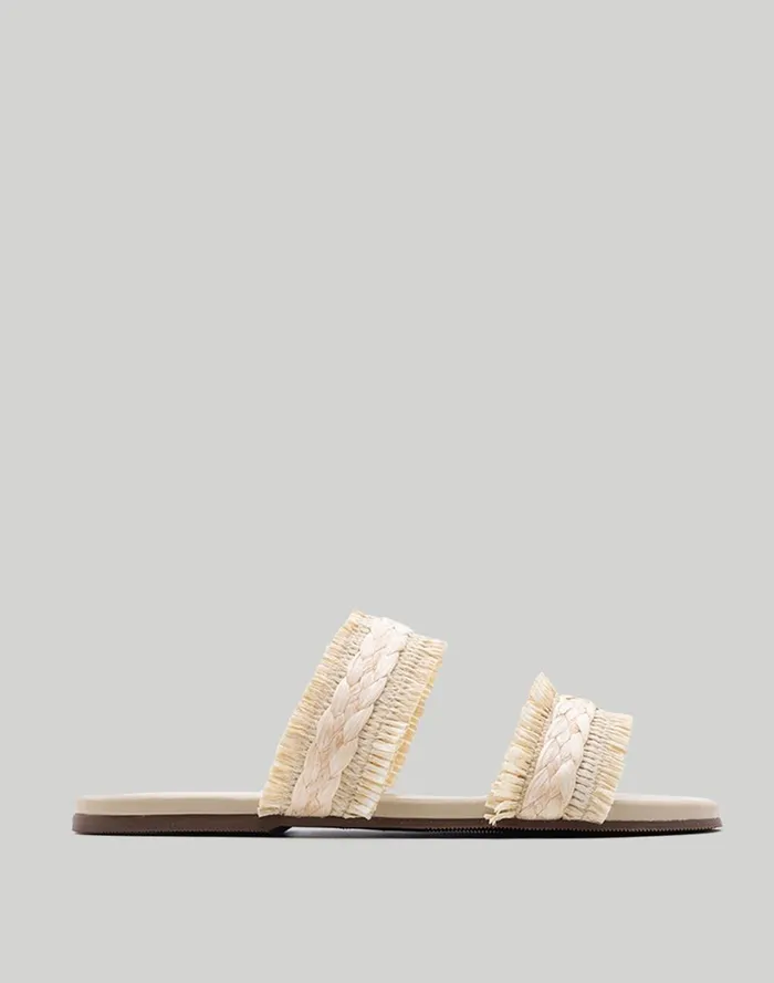Women Sandals Madewell KAANAS Espinela Frayed DoubleBand Slide Sandals