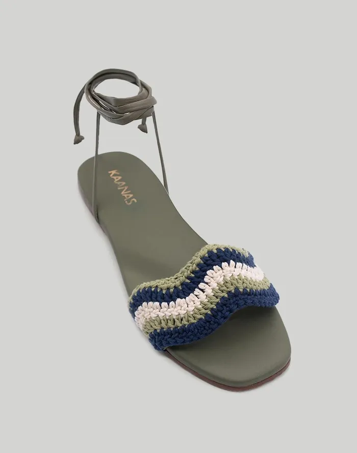 Women Sandals Madewell KAANAS Lantana CrochetBand AnkleStrap Sandals
