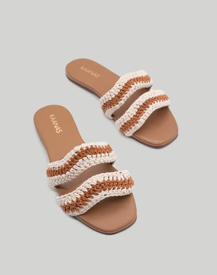 Women Sandals Madewell KAANAS Tansy CrochetStrap Slide Sandals