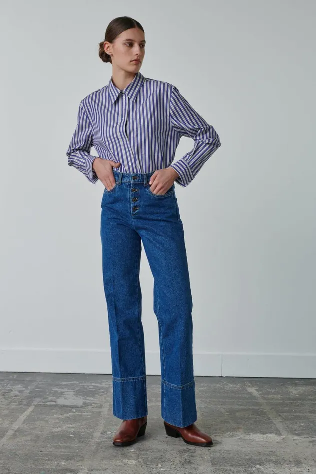 Women SAPPHIRE SHIRT Blueoffwhite Soeur Shirts