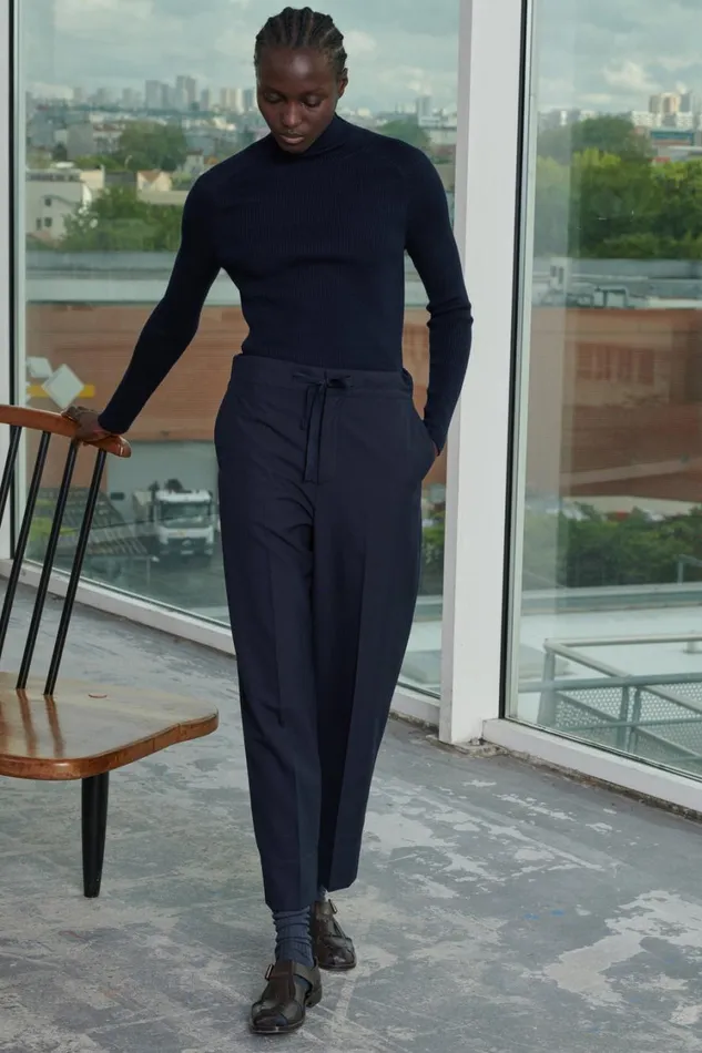 Women SARAJEVO TROUSERS Navy Soeur Trousers