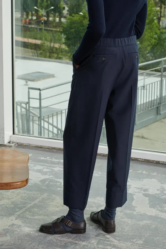 Women SARAJEVO TROUSERS Navy Soeur Trousers