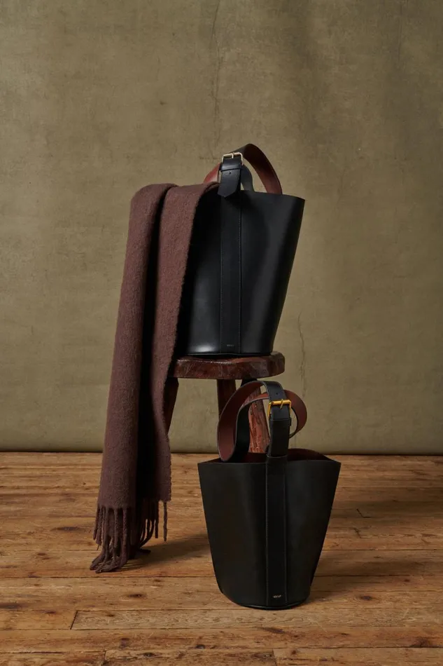 Women SAUL MINI BAG Noircognac Soeur Bucket Bags