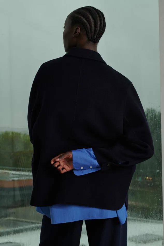 Women SERBIE JACKET Navy Soeur Jackets and Coats