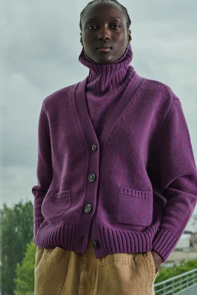 Women SERGIO CARDIGAN Purple Soeur Jumpers and Cardigans