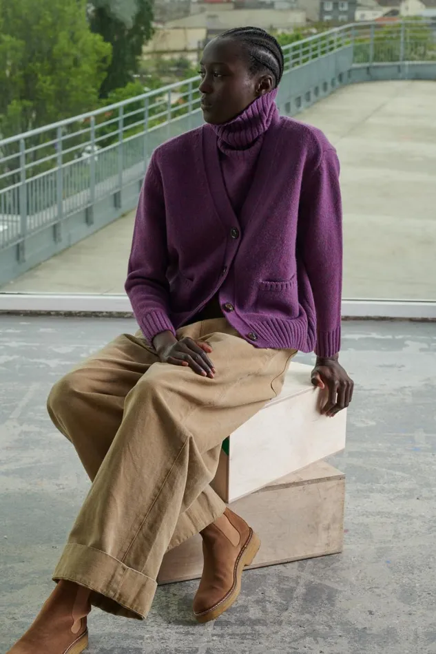 Women SERGIO CARDIGAN Purple Soeur Jumpers and Cardigans