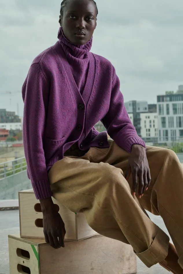 Women SERGIO CARDIGAN Purple Soeur Jumpers and Cardigans