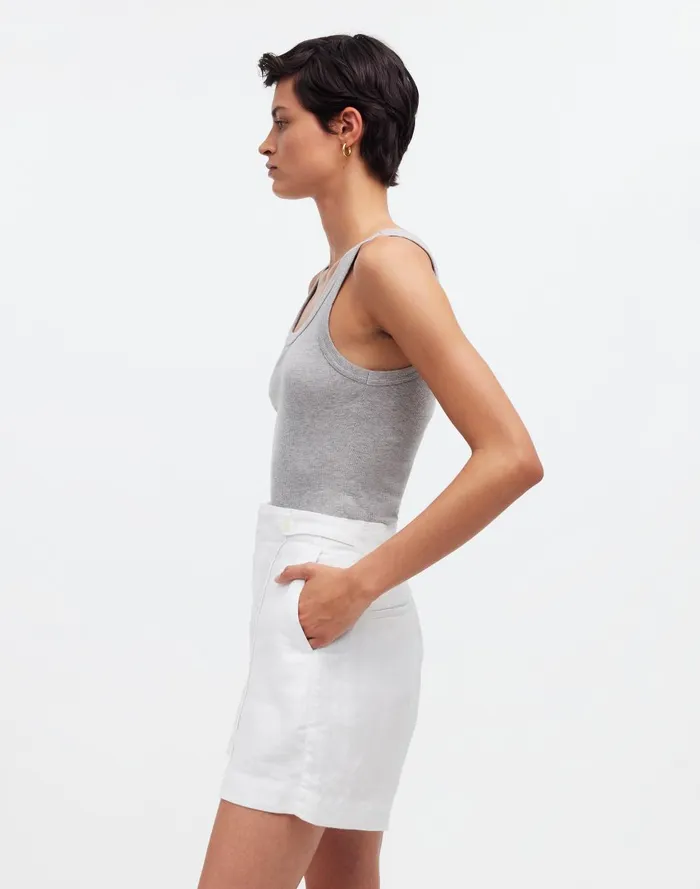 Women Shorts Madewell Clean ButtonTab Shorts In 100 Linen