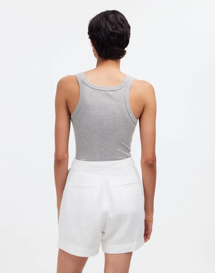 Women Shorts Madewell Clean ButtonTab Shorts In 100 Linen
