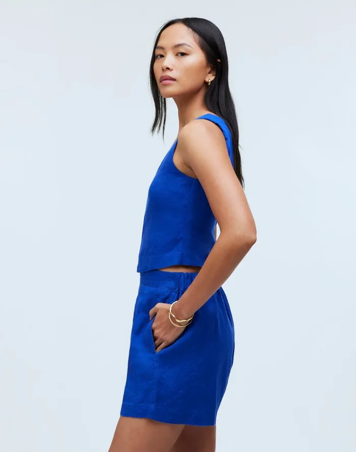 Women Shorts Madewell Clean PullOn Shorts In 100 Linen