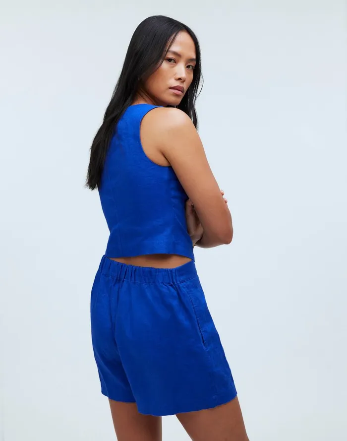 Women Shorts Madewell Clean PullOn Shorts In 100 Linen